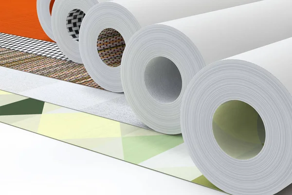 Řada tapetových rolí Papírová tapeta s abstraktním tiskem. 3 — Stock fotografie