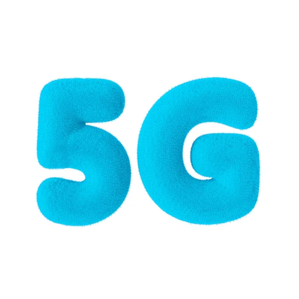 5G नेटवर्क ब्लू फुर म्हणून साइन इन करा. 3 डी रेंडरिंग — स्टॉक फोटो, इमेज