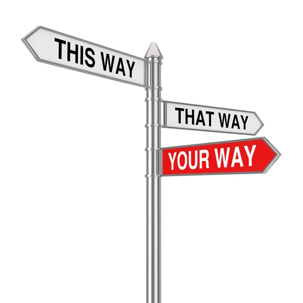 Right Your Way Choice in Business and Life Signpost. 3d Renderin — Stock Photo, Image