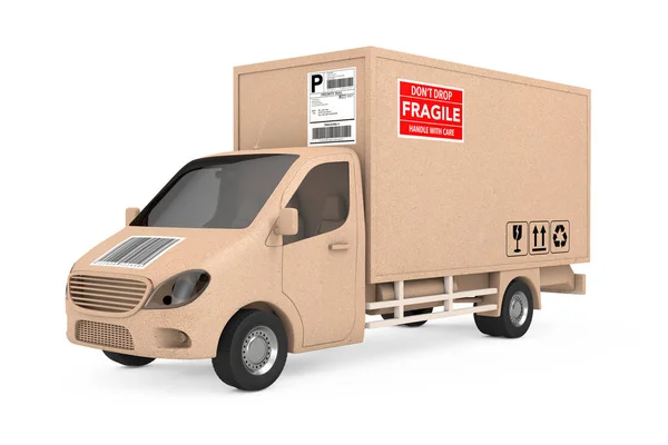 Commercial Industrial Cargo Delivery Van Truck у ролі Carton Parcel — стокове фото