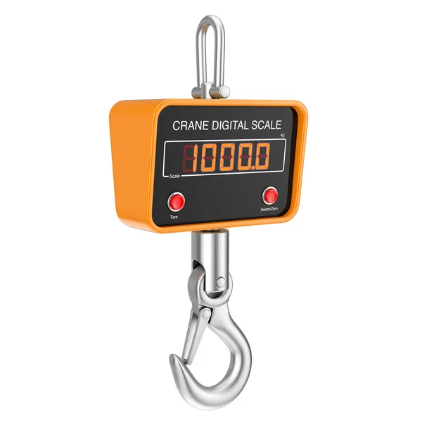 Industrial Digital Crane Scale with Hooks. 3d Rendering — 스톡 사진