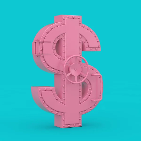 Rózsaszín Bank Széf Ajtó formájában dollár szimbólum Duotone S — Stock Fotó