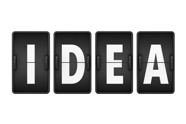 Idea Sign as Flip Countdown Mechanical Airport Board. 3d Renderi — Stock Photo, Image