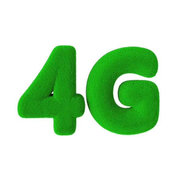 Green Grass 4G Network Sign. Renderizado 3d —  Fotos de Stock