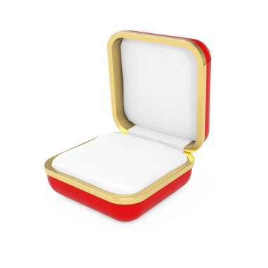 Yüzük için Boş Kırmızı Hediye Kutusu. 3d Hazırlama