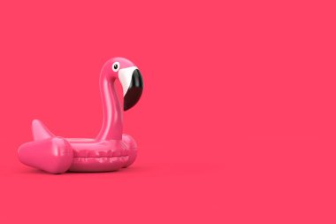 Yaz Yüzme Havuzu Inflantable Kauçuk Pembe Flamingo Oyuncak. 3d Re