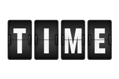 Zaman İşareti: Geri sayım Mekanik Havalimanı Kurulu. 3d Renderi