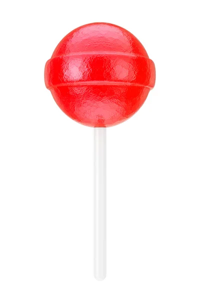 Sweet Candy Red Lollipop. 3D vykreslování — Stock fotografie