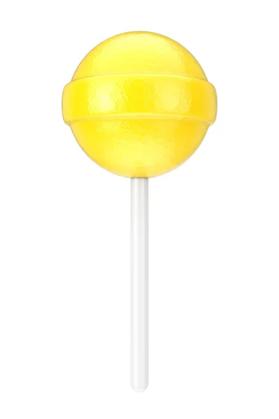 Sweet Candy Yellow Lollipop. 3D vykreslování — Stock fotografie