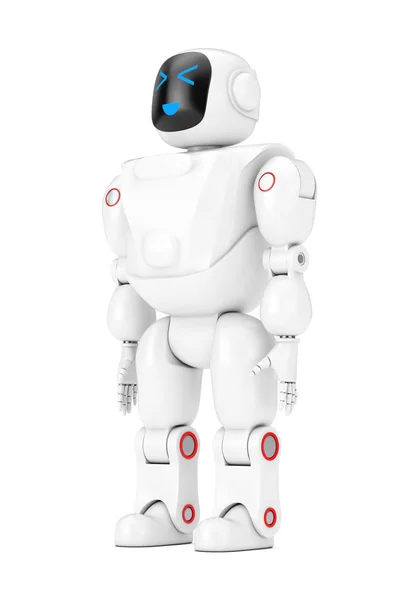 White Futuristic Cartoon Toy Robot. 3d Rendering — 스톡 사진