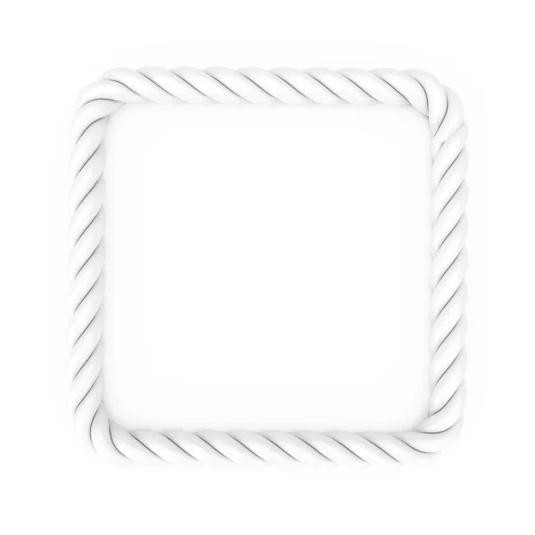 White Rectangle Rope Frame with Blank Space for Your Design. 3d — 스톡 사진