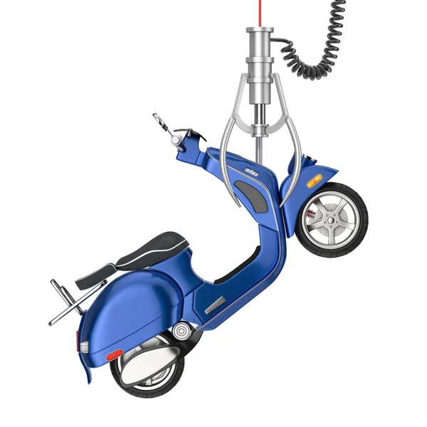 Conceito do Vencedor. Azul clássico Vintage Retro ou Scooter elétrico i — Fotografia de Stock