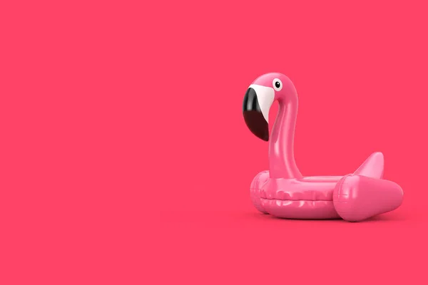 Verano piscina inflable caucho rosa Flamingo juguete. 3d Re — Foto de Stock