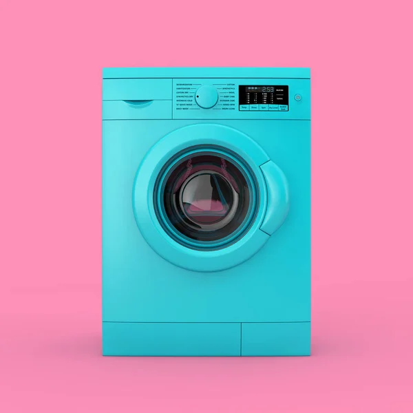 Moderní modrá pračka Duotone. 3D vykreslování — Stock fotografie