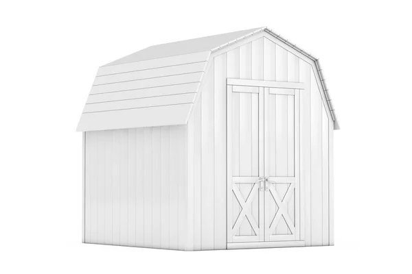 Armário de cabine pequena de madeira branca para ferramentas de jardim em Cl — Fotografia de Stock