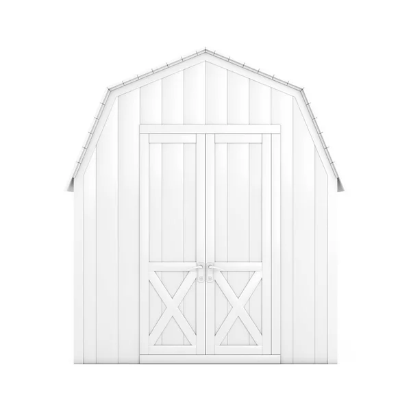 White Wood Small House Cabin Storage Shed voor tuingereedschap in Cl — Stockfoto