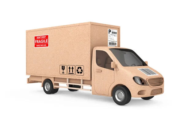 Commercial Industrial Cargo Delivery Van Truck as Carton Parcel — Stock Photo, Image
