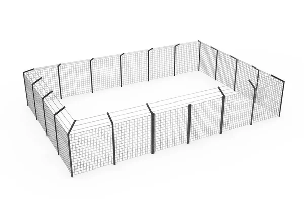 Prison Jail Fence as Security Perimeter. 3d Rendering — Stock Photo, Image