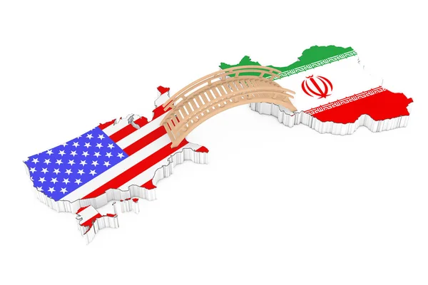 Ponte tra USA e Iran. 3d Rendering — Foto Stock