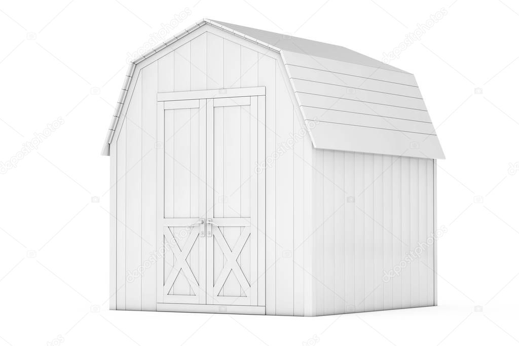 White Wood Small House Cabin Storage Shed for Garden Tools in Cl