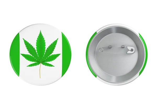 Σήμα Medical Marijuana Cannabis Hemp Leaf Εγγραφείτε Λευκό Φόντο Απόδοση — Φωτογραφία Αρχείου