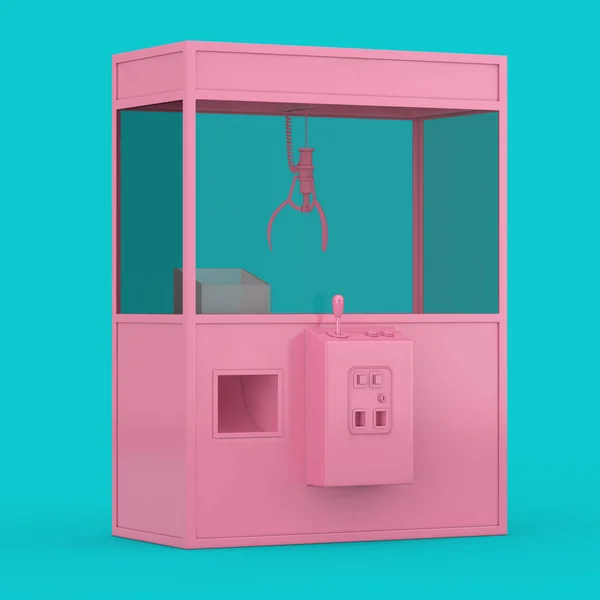 Порожній Карнавал Pink Toy Claw Crane Arcade Machine Стилі Duotone — стокове фото