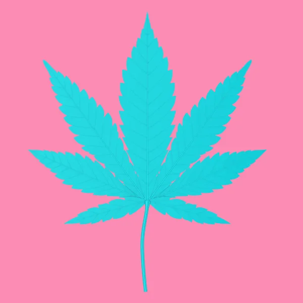 Blue Medical Marijuana Eller Cannabis Hampa Leaf Duotone Style Rosa — Stockfoto