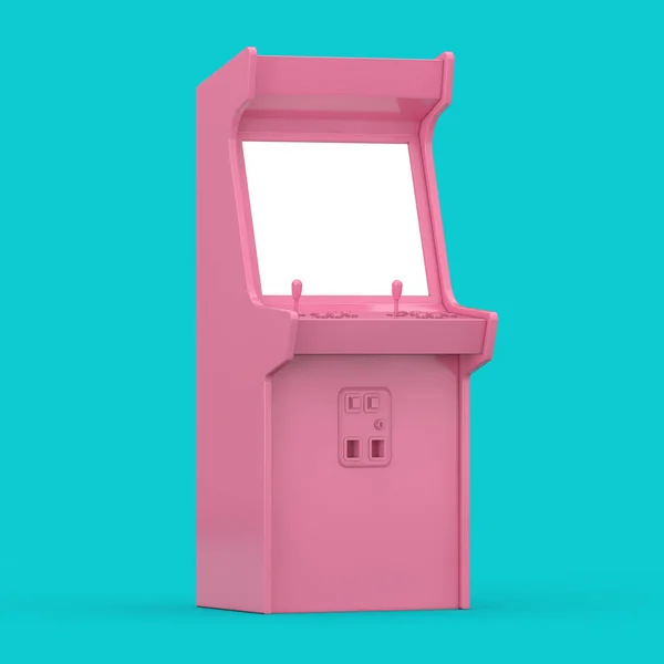 Machine Arcade Jeu Rose Avec Écran Blanc Pour Votre Conception — Photo