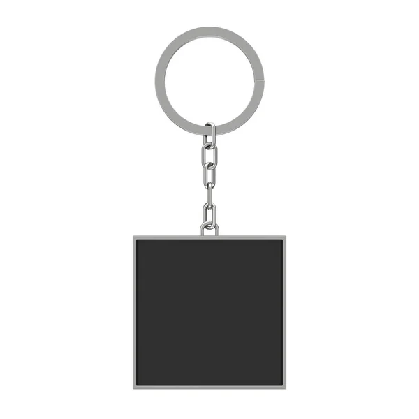 Élégant Porte Clés Rectangulaire Noir Avec Espace Vide Pour Votre — Photo