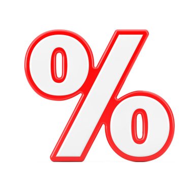 Beyaz arka planda Kırmızı ve Beyaz Sembol. 3d Hazırlama