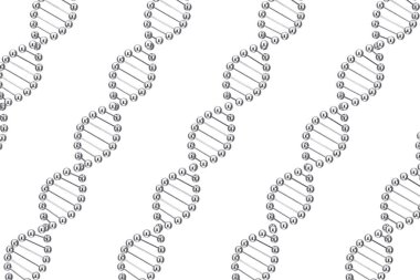 Bilim Konsepti. Beyaz arka planda Metal DNA molekül sarmalı. 3d Hazırlama