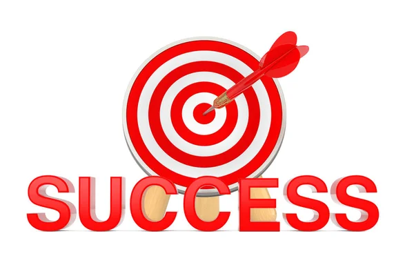 Цель Концепции Успех Знак Success Перед Archery Target Дартом Центре — стоковое фото