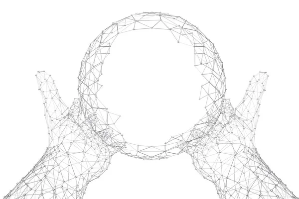 Περίληψη Polygonal Sphere Atom Dna Neurons Globe Molecule Hands Wire — Φωτογραφία Αρχείου