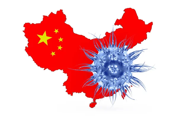 Tödliches Jahr 2019 Ncov Wuhan Corona Virusvor Der China Map — Stockfoto
