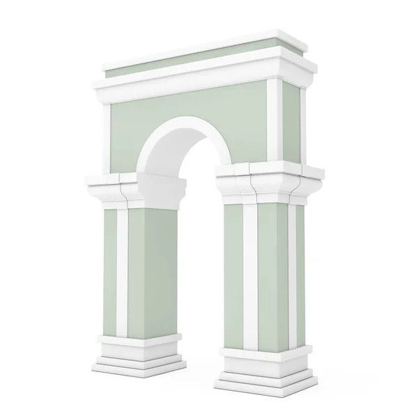 Classic Arch Doorway Com Colunas Fundo Branco Renderização — Fotografia de Stock