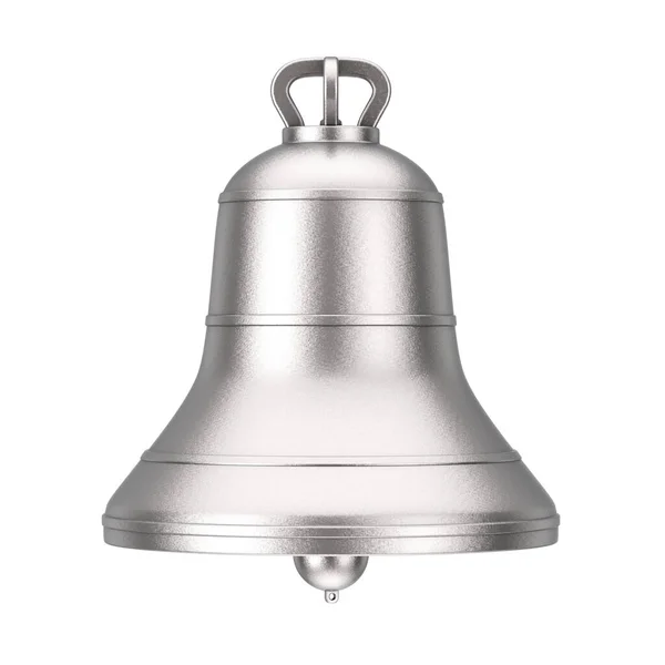 Ősi Kolostor Silver Big Bell Fehér Háttérrel Kiolvasztás — Stock Fotó