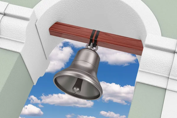 Dzwonnica Archway Wiszące Bell Ekstremalne Zbliżenie Renderowanie — Zdjęcie stockowe