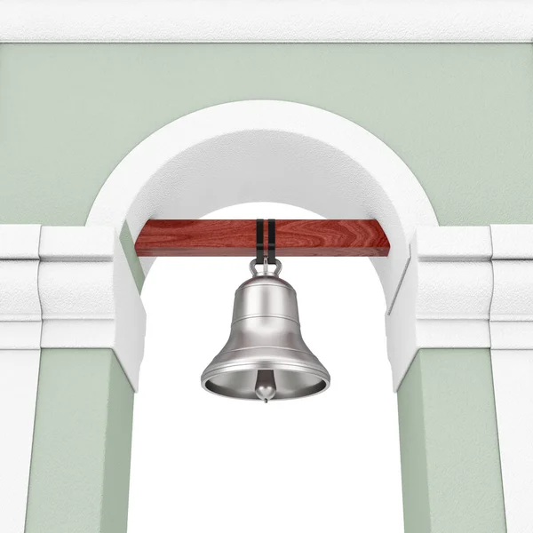Bell Tower Med Archway Och Hängande Bell Extrem Närbild Konvertering — Stockfoto