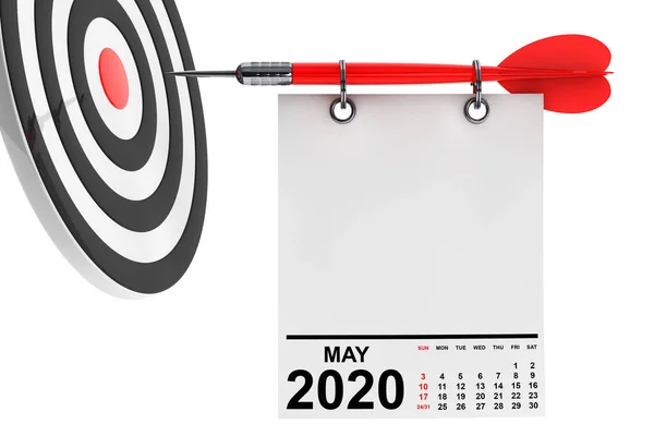 Kalender Mei 2020 Blanco Notitie Papier Met Vrije Ruimte Voor — Stockfoto