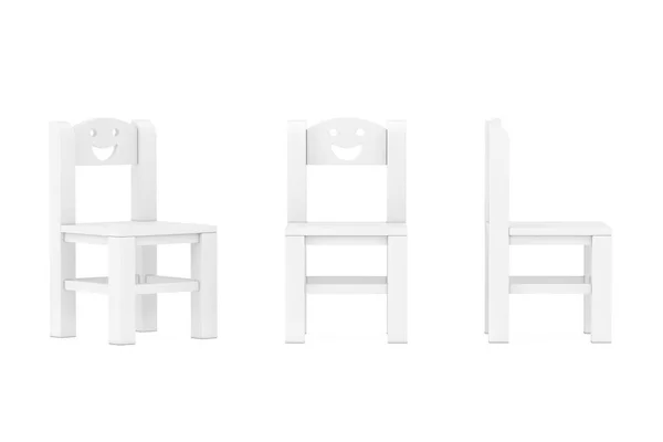 Chaise Little Child White Smile Style Argile Sur Fond Blanc — Photo