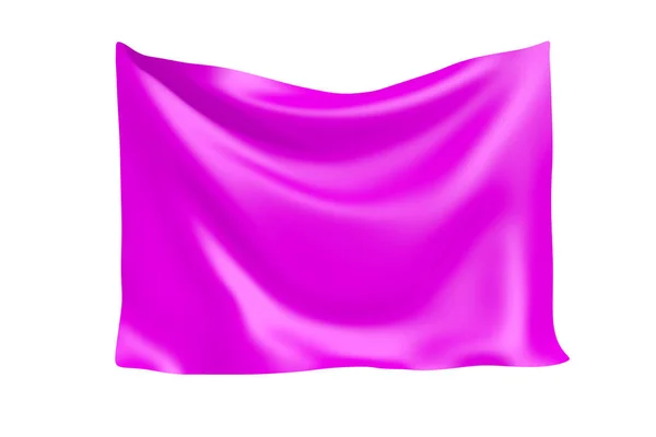 Banner Tela Textil Banner Tela Rosa Colgante Con Espacio Blanco —  Fotos de Stock