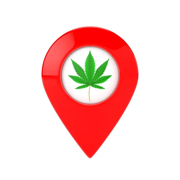 Mappa Spille Puntatore Con Marijuana Medica Cannabis Hemp Leaf Icon — Foto Stock