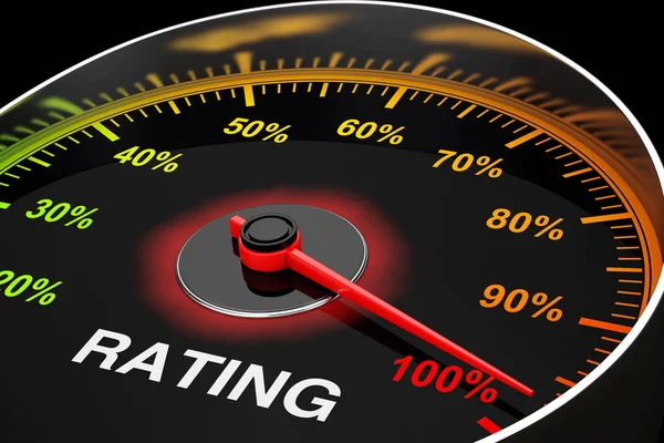 Speedometer Rating Level Meter Extreme Closeup Rendering — Stock Photo, Image