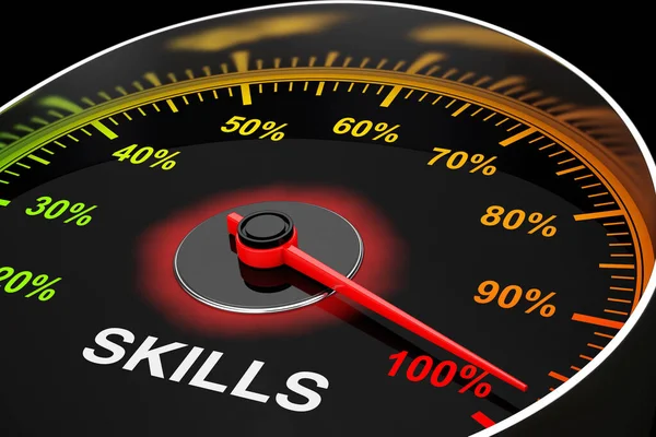 Snelheidsmeter Als Skills Level Meter Extreme Close Rendering — Stockfoto