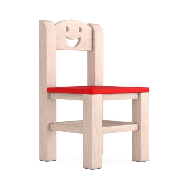 Silla Madera Infantil Sobre Fondo Blanco Renderizado — Foto de Stock