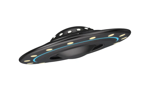 Ufo Concept Buitenaards Ruimteschip Vliegende Schotel Een Witte Achtergrond Rendering — Stockfoto