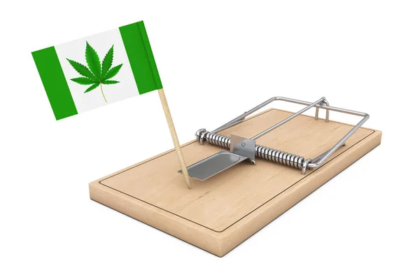 Egérfogó Zászló Orvosi Marihuána Vagy Cannabis Kenderlevél Jel Fehér Alapon — Stock Fotó