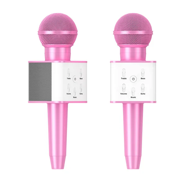 Modern Pink Personal Vocal Cordless Radio Wireless Karaoke Microphone Динамиком — стоковое фото