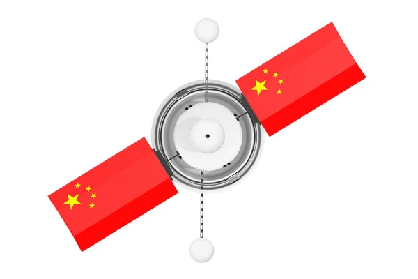 Moderne Globale Navigationssatelliten Mit China Flagge Auf Weißem Hintergrund Darstellung — Stockfoto