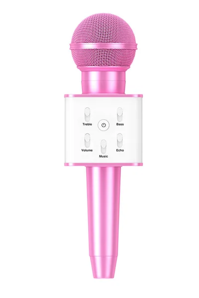 Modern Pink Personal Vocal Cordless Radio Wireless Karaoke Microphone Динамиком — стоковое фото